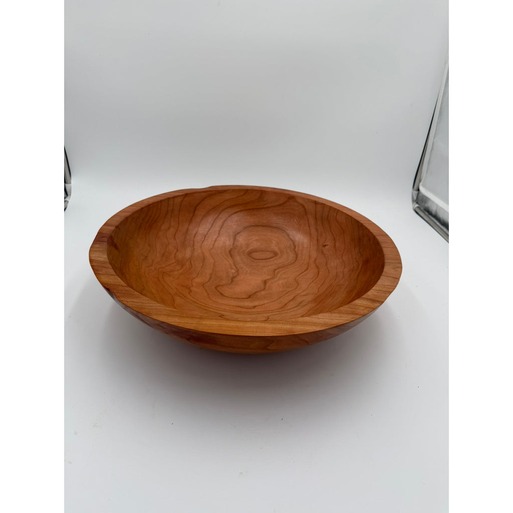 Handturned Wood Bowl, Black Cherry, Unique 16x5, Large Bowl, Rare Decor, Epoxy Embellishment, Handmade Gift