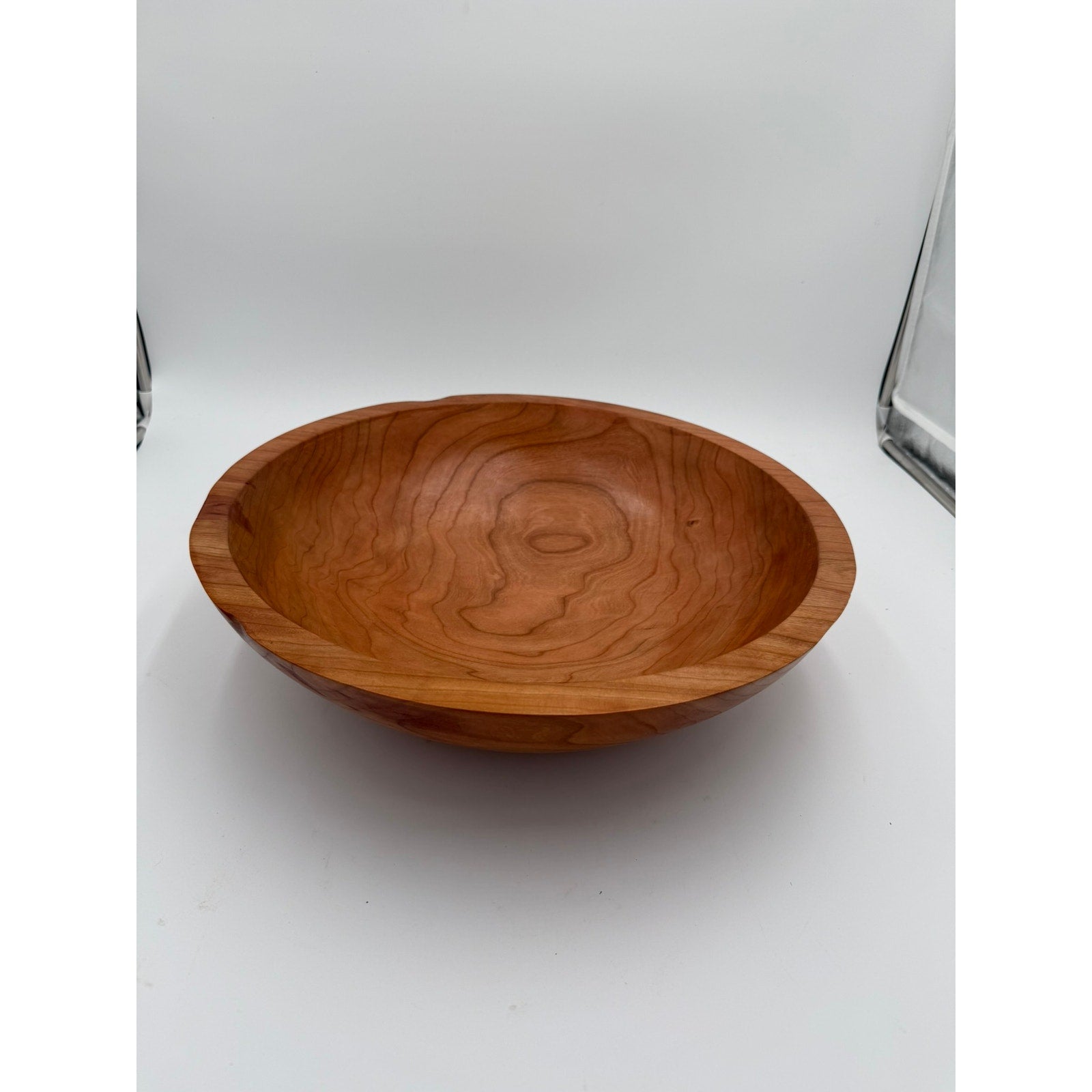 Handturned Wood Bowl, Black Cherry, Unique 16x5, Large Bowl, Rare Decor, Epoxy Embellishment, Handmade Gift