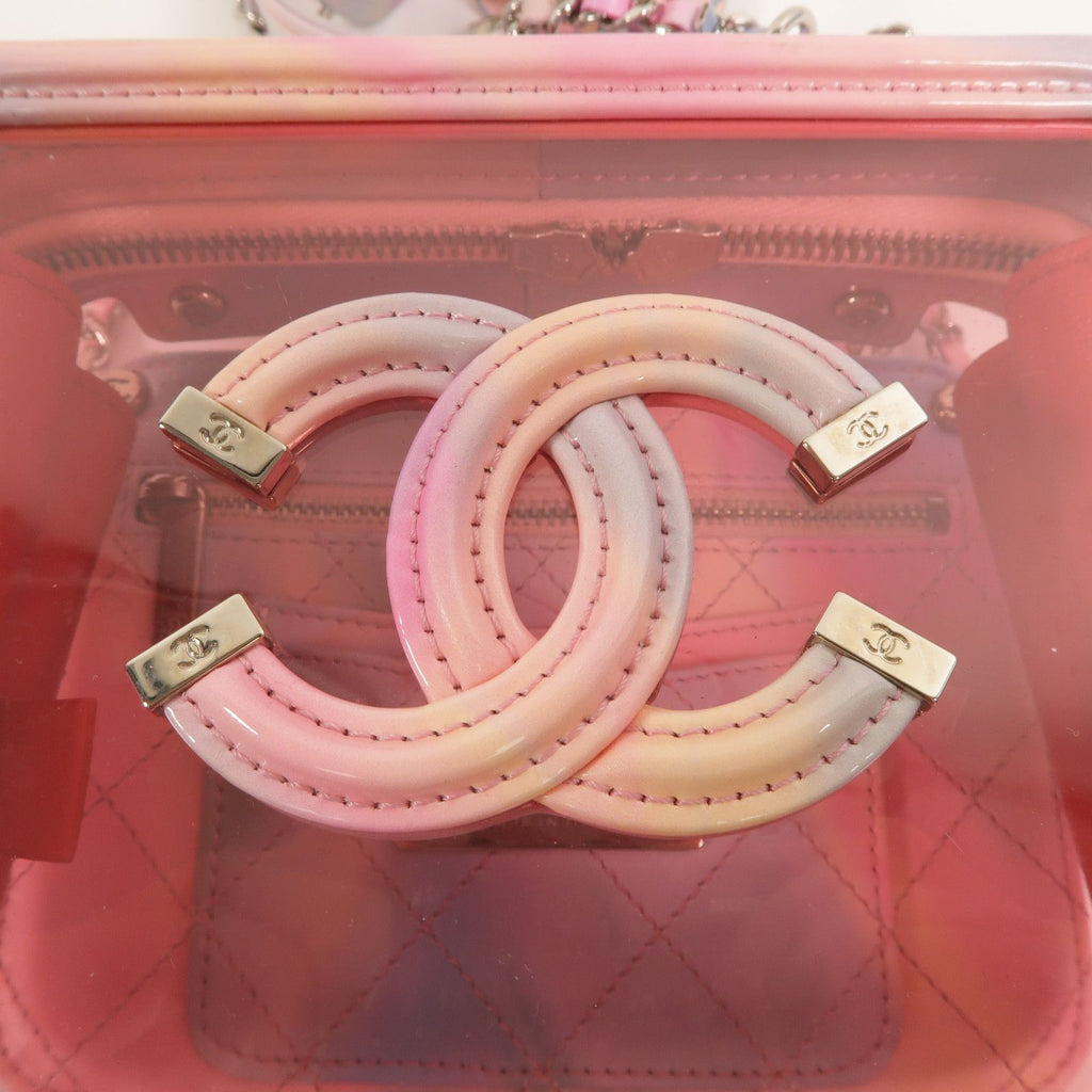 6938 - Chanel Pvc Patent Lambskin Small CC Vanity Case Pink
