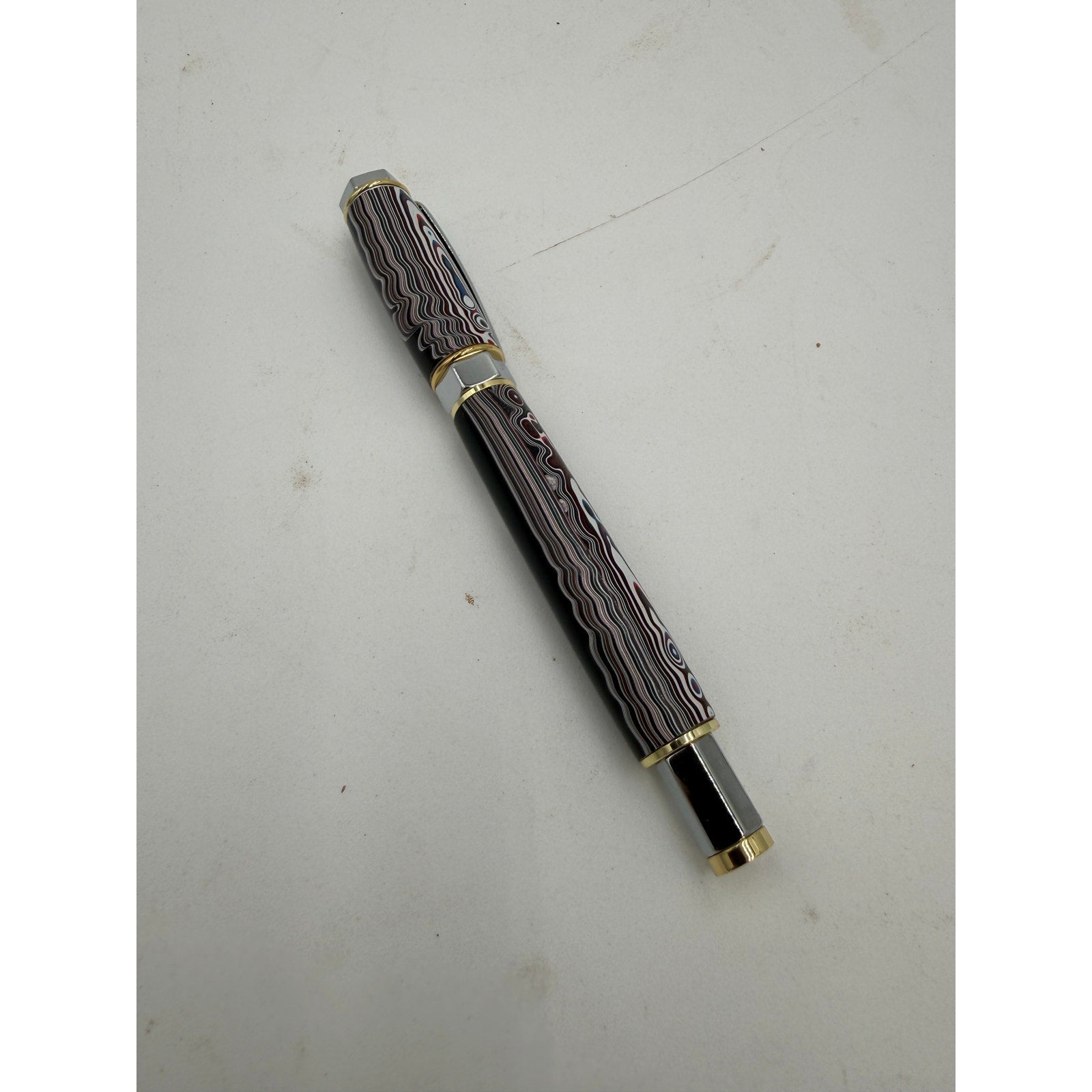 Hand Turned Fordite Rollerball Pen Gift Set, executive gift, hand crafted, rare fordite barrel, smooth writing, upgradeable refill