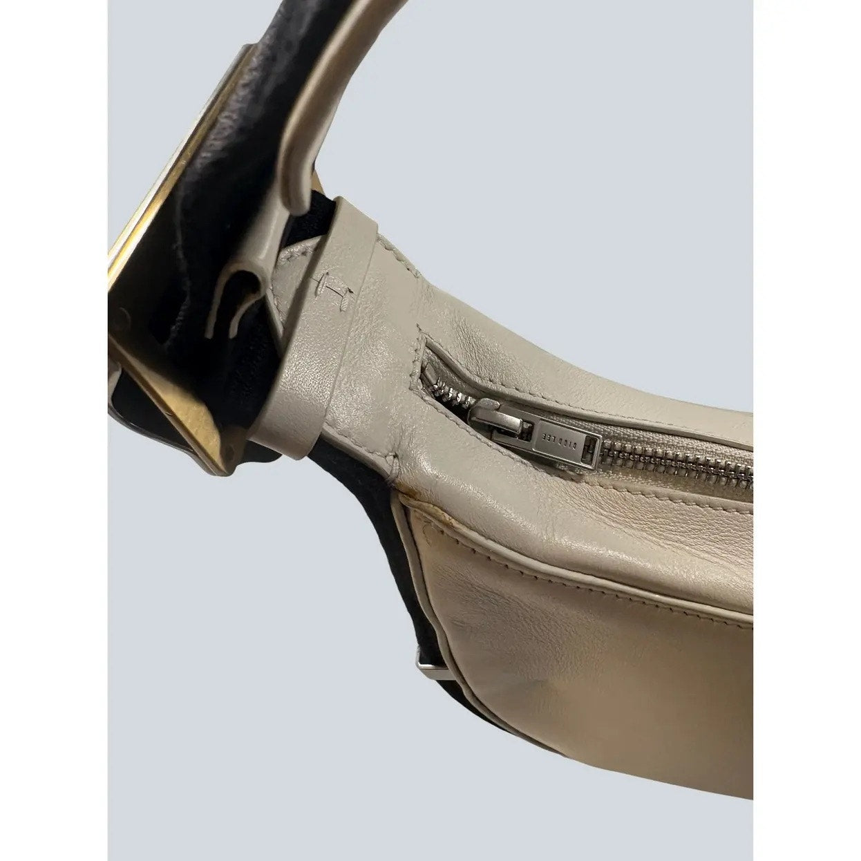 Dion Lee White & Black buffed leather bag. - White & Black