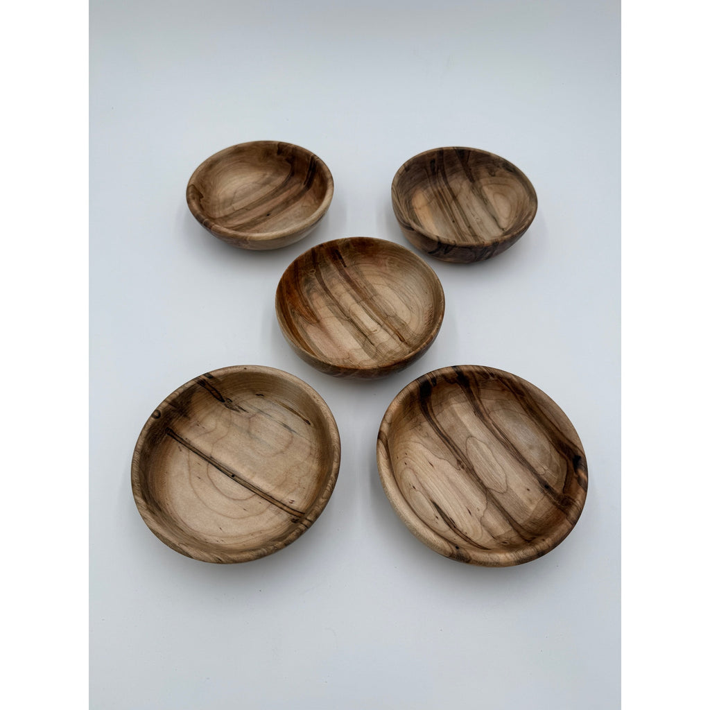 Ambrosia Maple Individual Salad Bowls, Set of 5, Handcrafted Wood, 5.25 x 1.75 Inches, SKU 1467