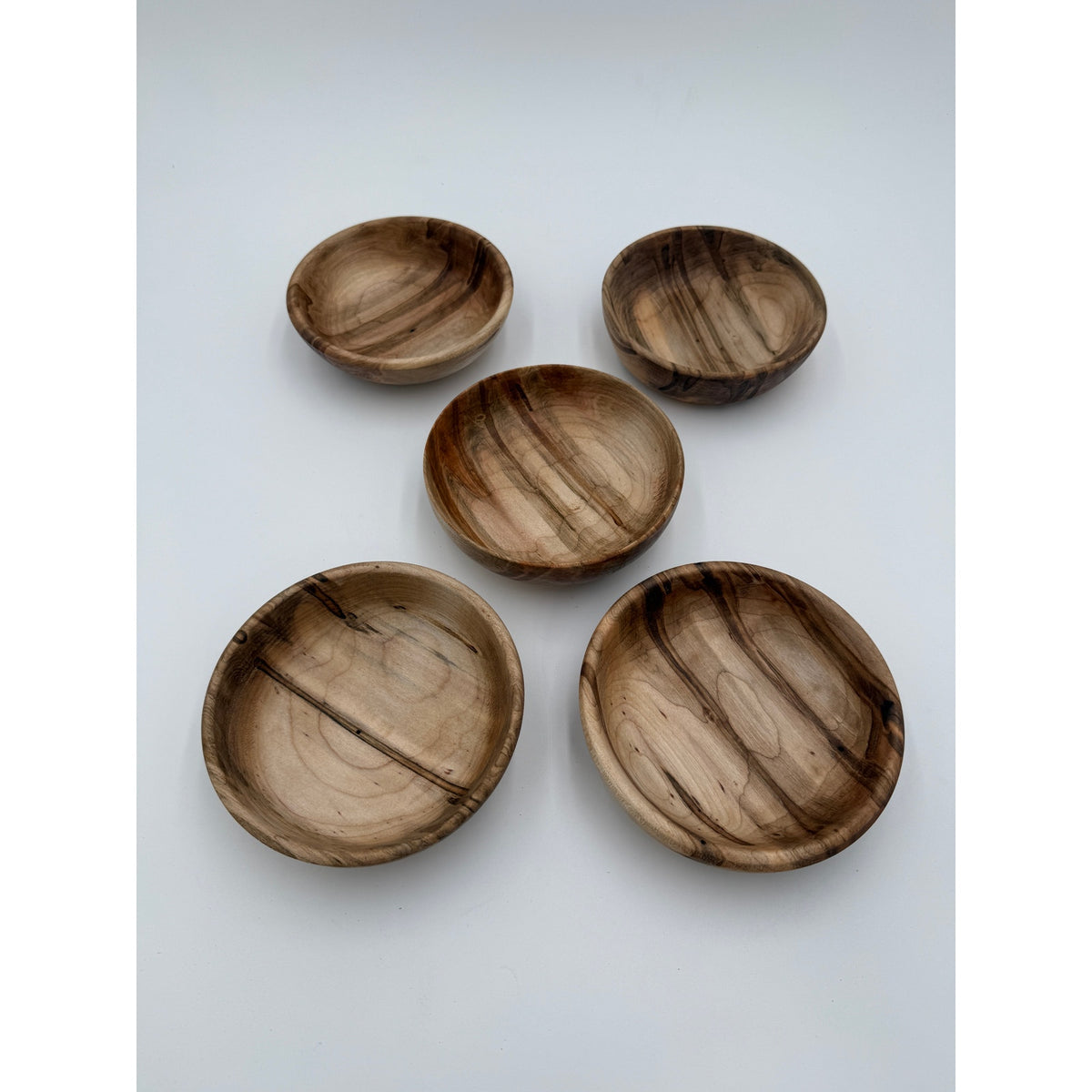 Ambrosia Maple Individual Salad Bowls, Set of 5, Handcrafted Wood, 5.25 x 1.75 Inches, SKU 1467
