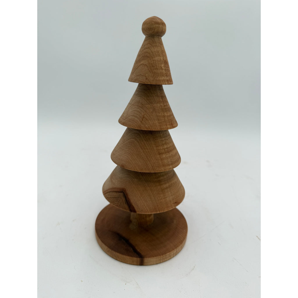 Hand Turned Wood Christmas Trees, Maple and Cherry, Rustic Holiday Decorations, SKUs 1369 to 1372