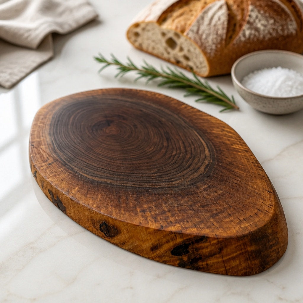 Handcrafted Walnut Live Edge Charcuterie Board, end grain, 14.5 x 9.25 x 1 in, serving platter, cheese board, rustic kitchen decor