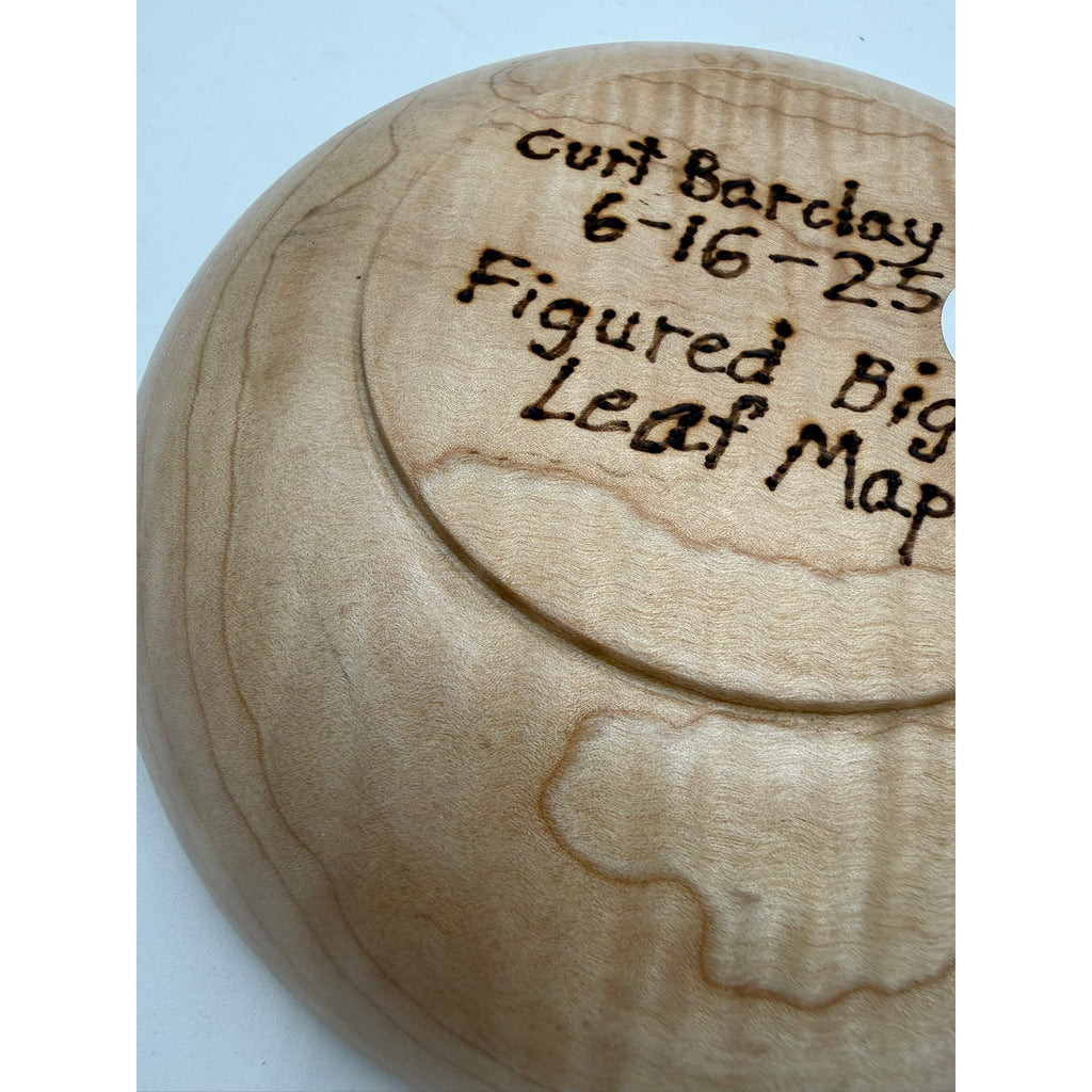Figured Big Leaf Maple Hand Turned Bowl, 7.5 x 2, decorative wood bowl, functional serving dish, food safe finish