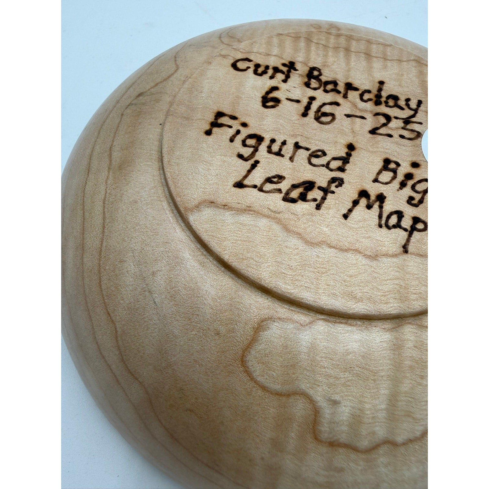 Figured Big Leaf Maple Hand Turned Bowl, 7.5 x 2, decorative wood bowl, functional serving dish, food safe finish