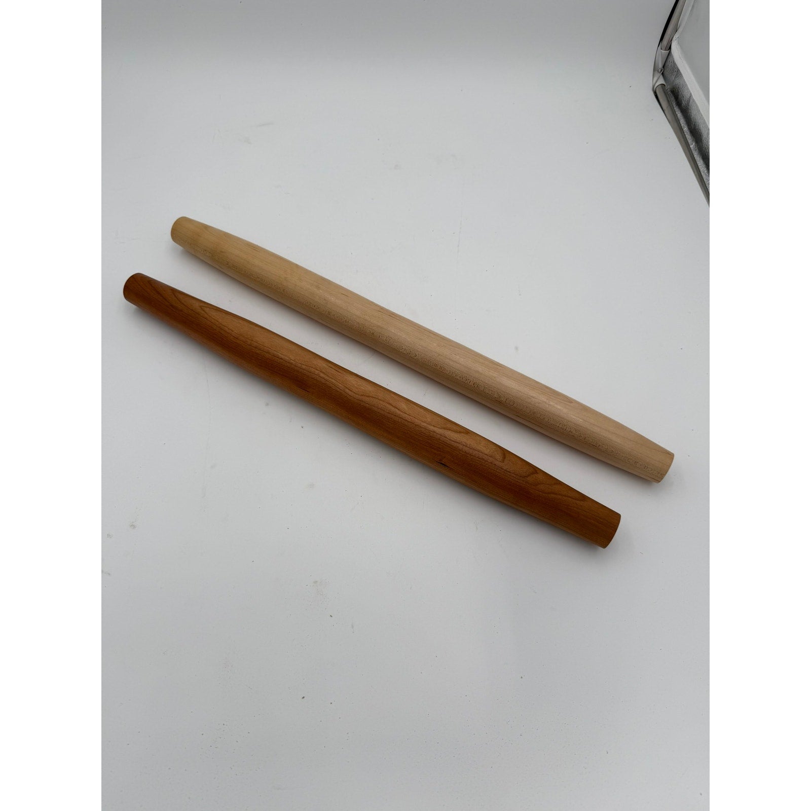 Hand Turned French Rolling Pin for Bakers, 18–20 inch length, tapered ends, smooth finish, quality hardwood, dough and pastry tool