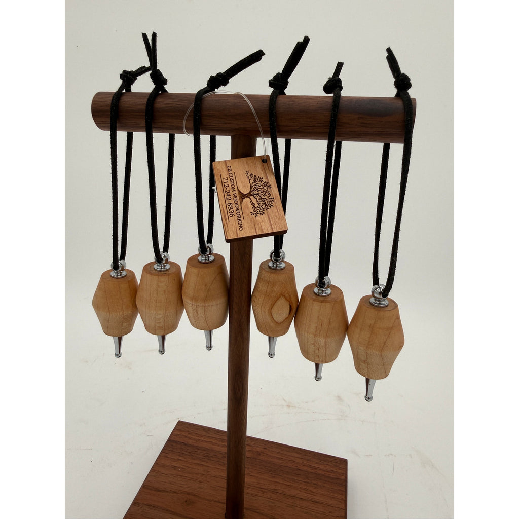 Hand Turned Maple Christmas Ornaments, Set of 6, 2.5 Inch, One of a Kind, SKU 1381