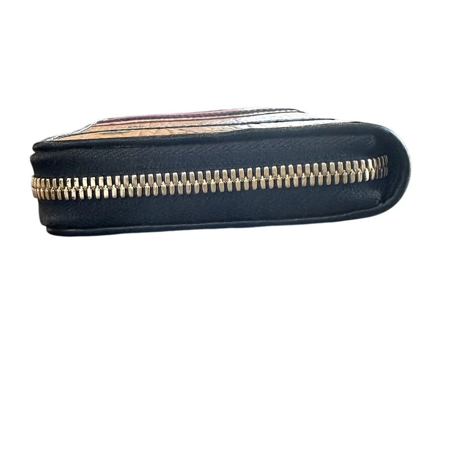 MCM Visetos Striped Zip Around Wallet