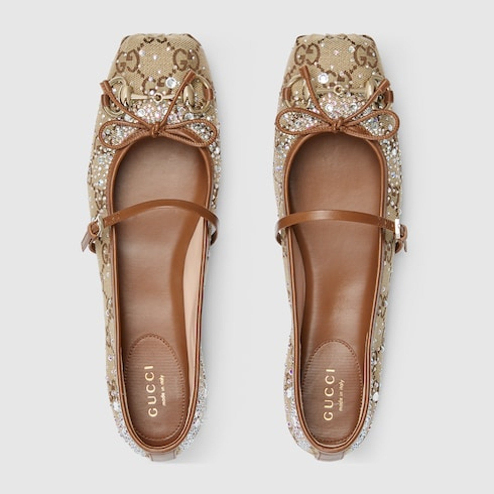 103963 - Gucci Crystal Horsebit Ballet Flats