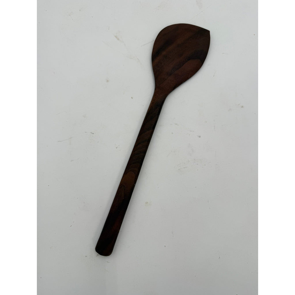 Handcrafted Walnut Mixing Spoon 12.5 Inch, food safe finish, ergonomic handle, non scratch for cookware, handmade USA
