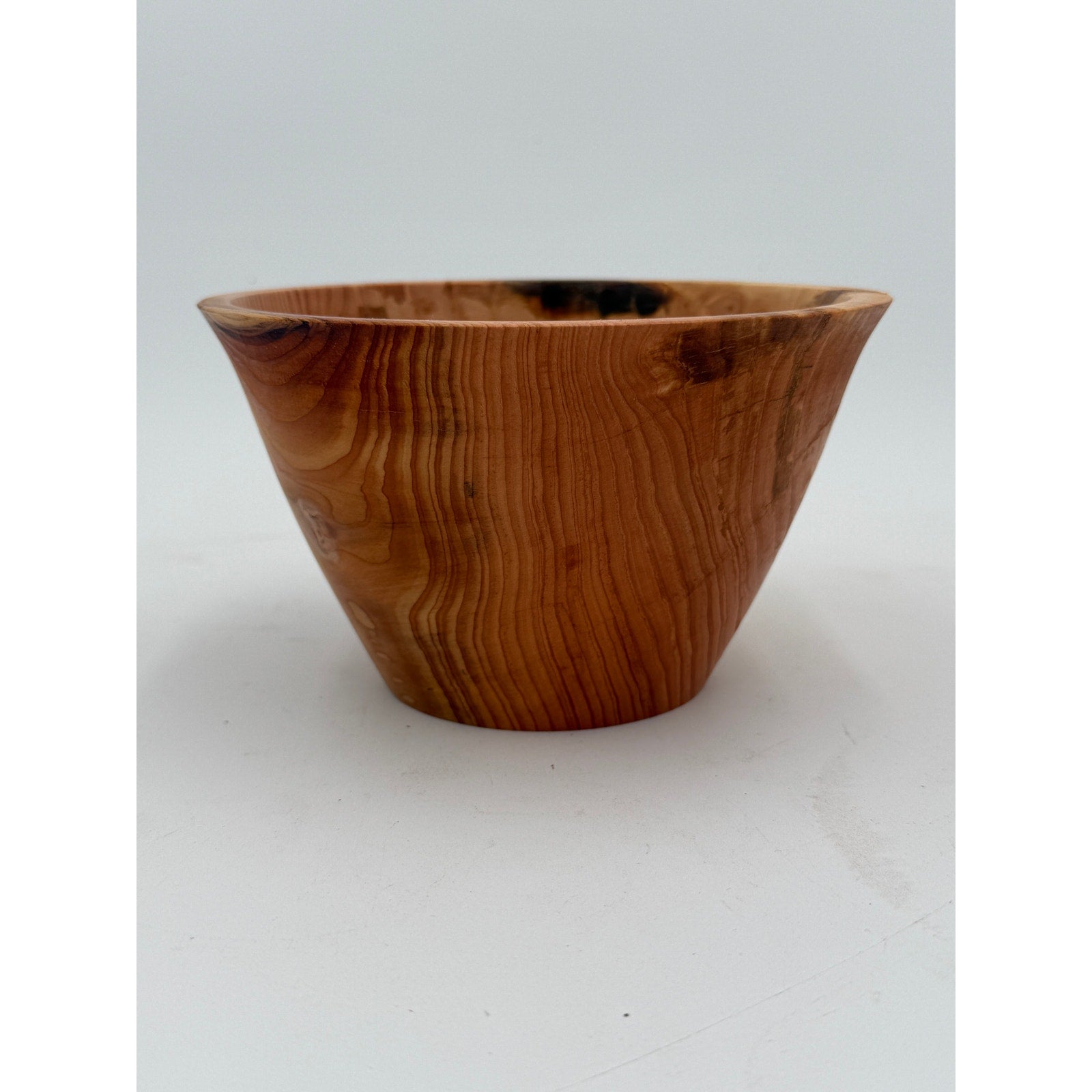 Rustic Fir Hand Turned Wooden Bowl 6.25x3.75, food safe finish, durable kitchen serving, artisanal decor, handmade gift