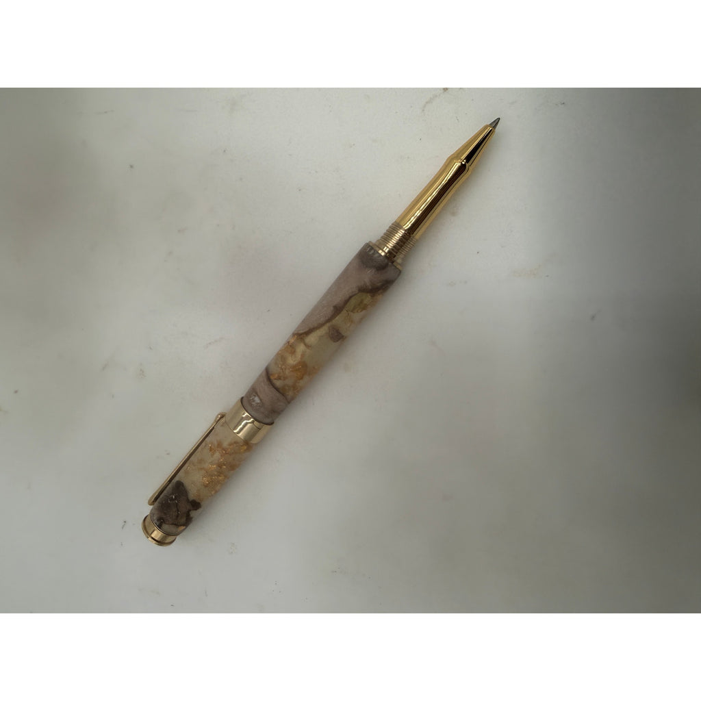 Beaufort Leveche Rollerball Pen, Gold Hardware, Epoxy Flake, Grapevine, Refillable, SKU 1435