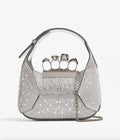 6993 - Alexander McQueen Jewelled Mini Hobo - Silver Crystal - NIB