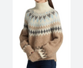6273 - Rag & Bone Fran Fair Isle Turtleneck Sweater - Oatmeal - Size XS