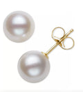R.H. Macy and Co. Fine Jewelry Belle de Mer White Pearl Stud Earrings in 14k Gold - NIB