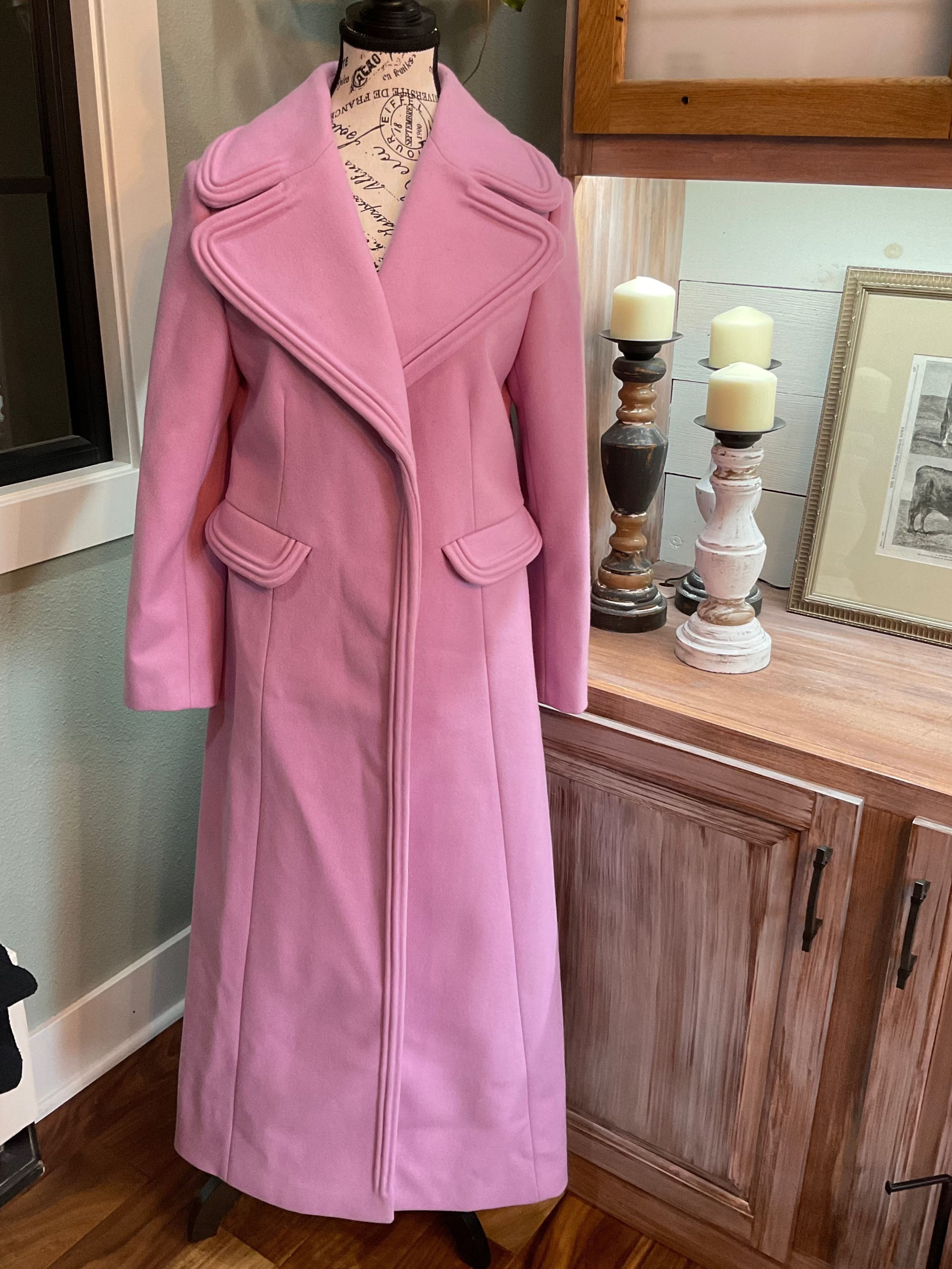 Valentino Wool Long Coat 2022-23 Collection - Pink - Size 10