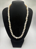 Genuine Cultured Freshwater Pearl Necklace & Earring Sterling Silver Clasp NWT