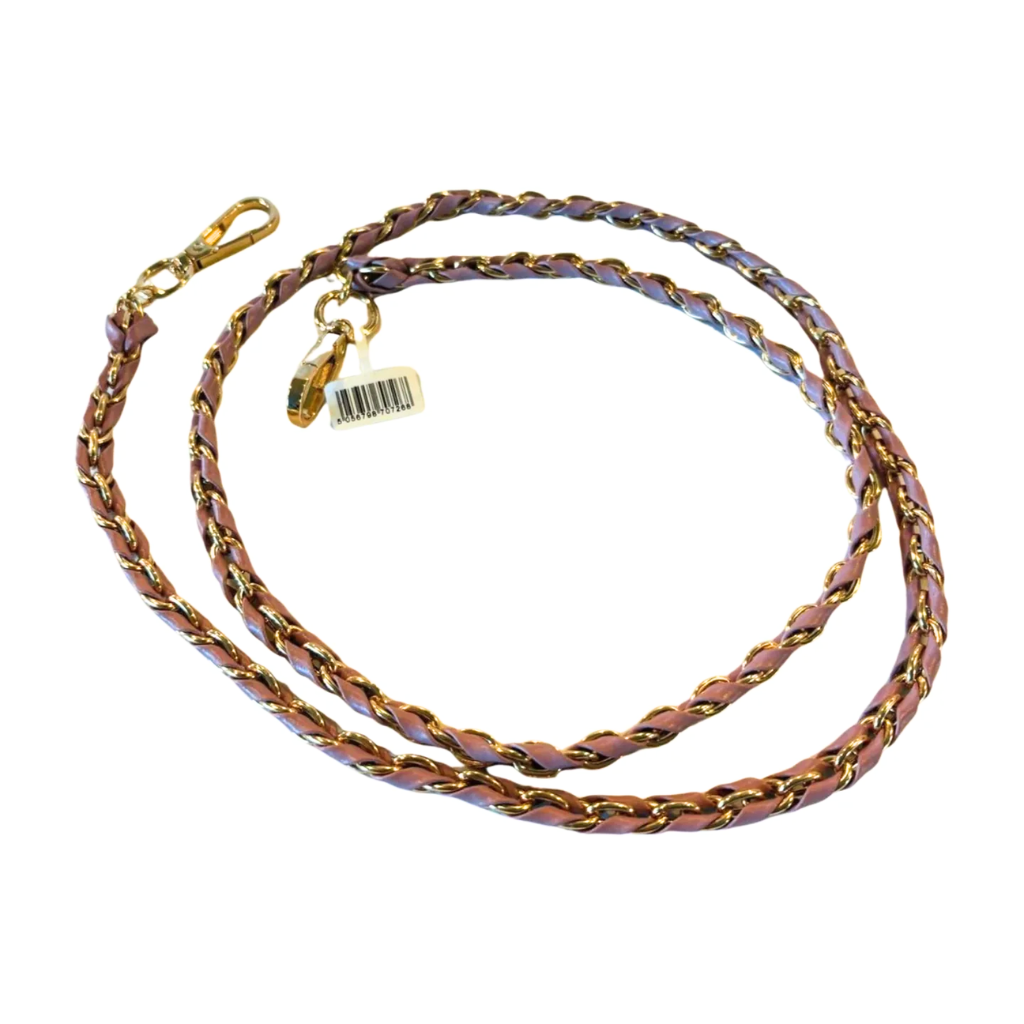 Pom Pom London Straps straps - Pink and White with Gold Hardware