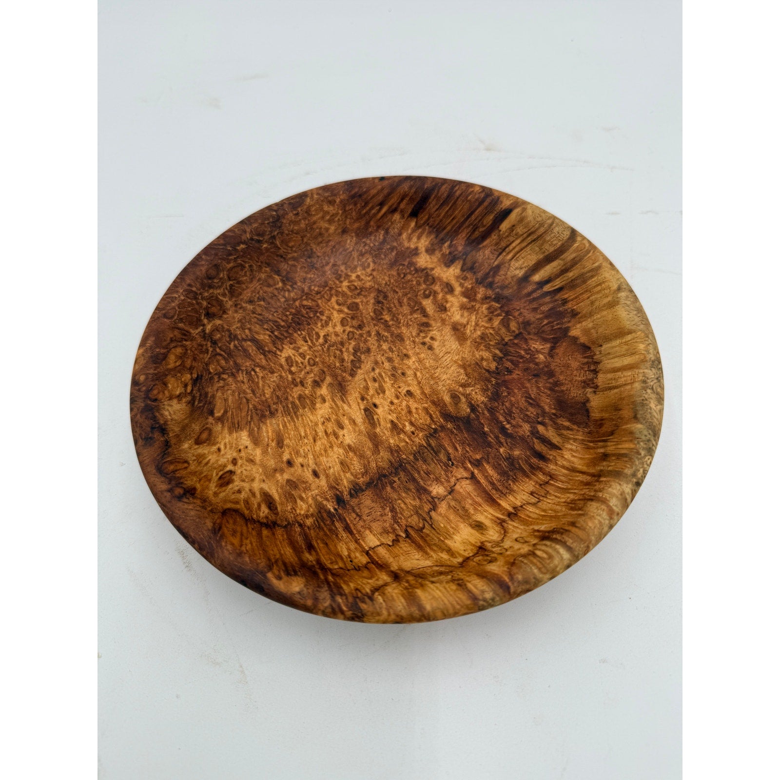 Avocado Burl Hand Turned Wood Bowl, 7.75 x 1.5 inches, food safe finish, handcrafted, one of a kind