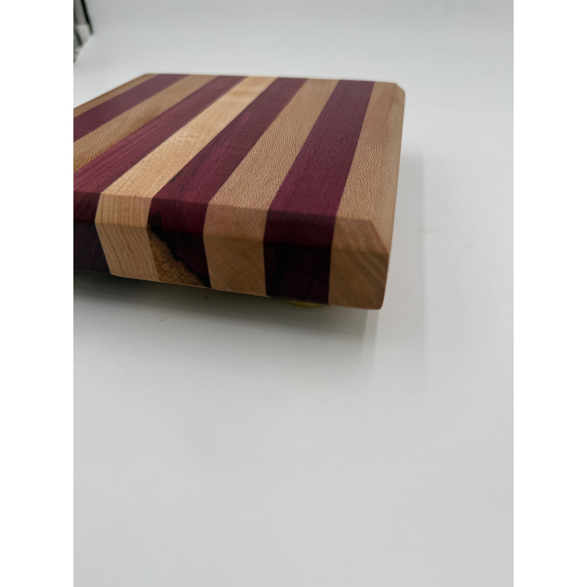 Handcrafted Edge Grain Cutting Board, Sycamore Maple, Purple Heart, SKU 1482