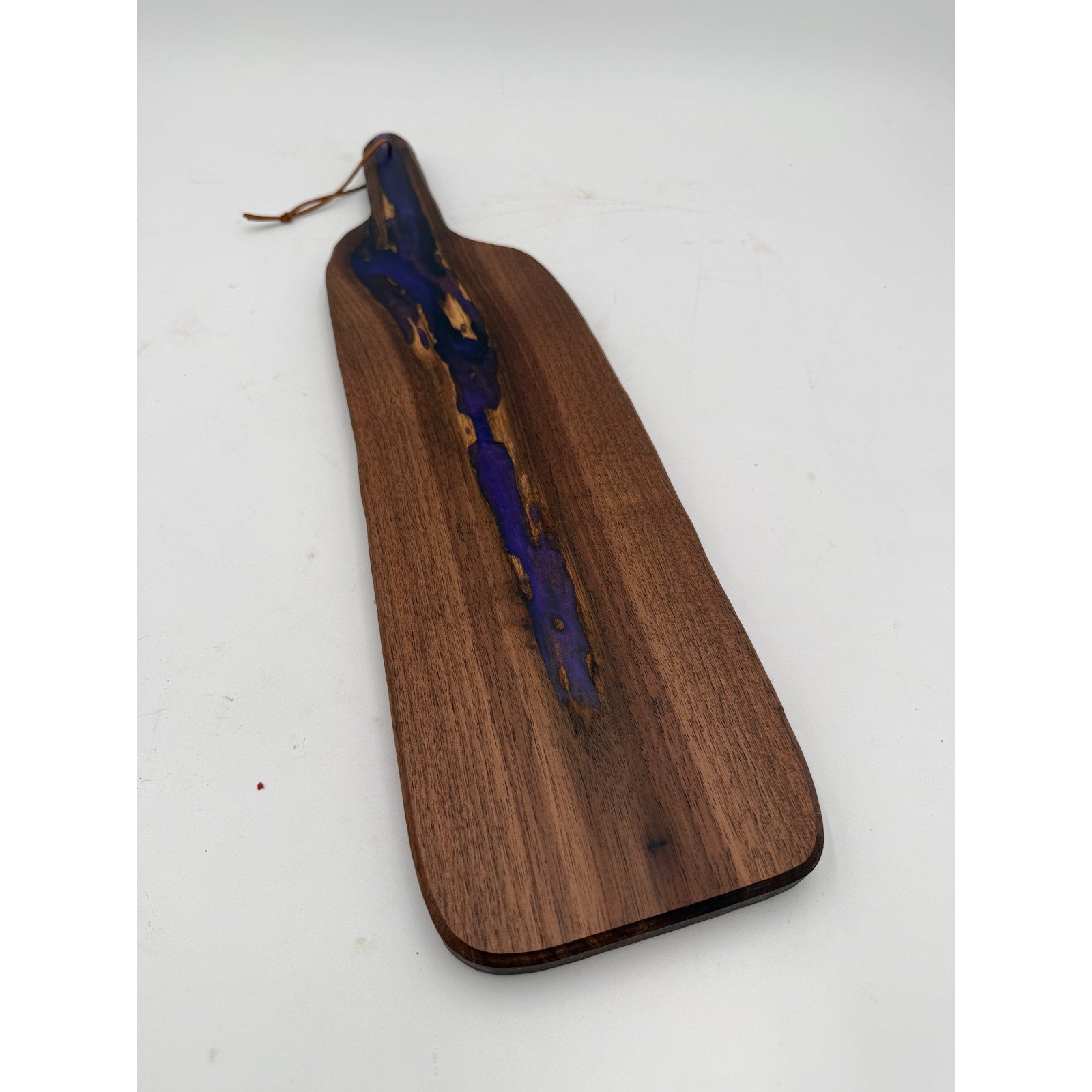 Walnut Charcuterie Board with Purple Epoxy, 20.5 x 5.5 x 7/8, food safe finish, handcrafted serving board