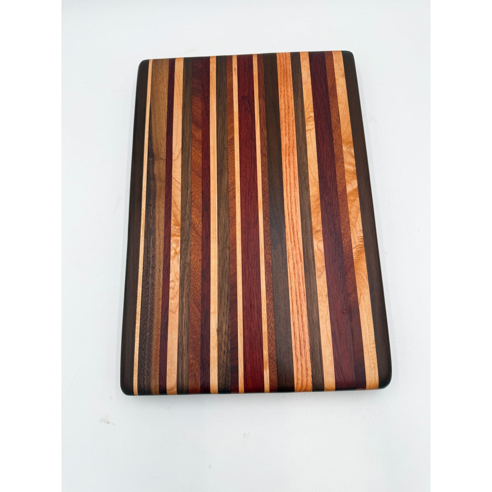 Handcrafted Edge Grain Cutting Board, 17.5 x 12 x 1 Inch, Laminated Domestic and Exotic Hardwoods