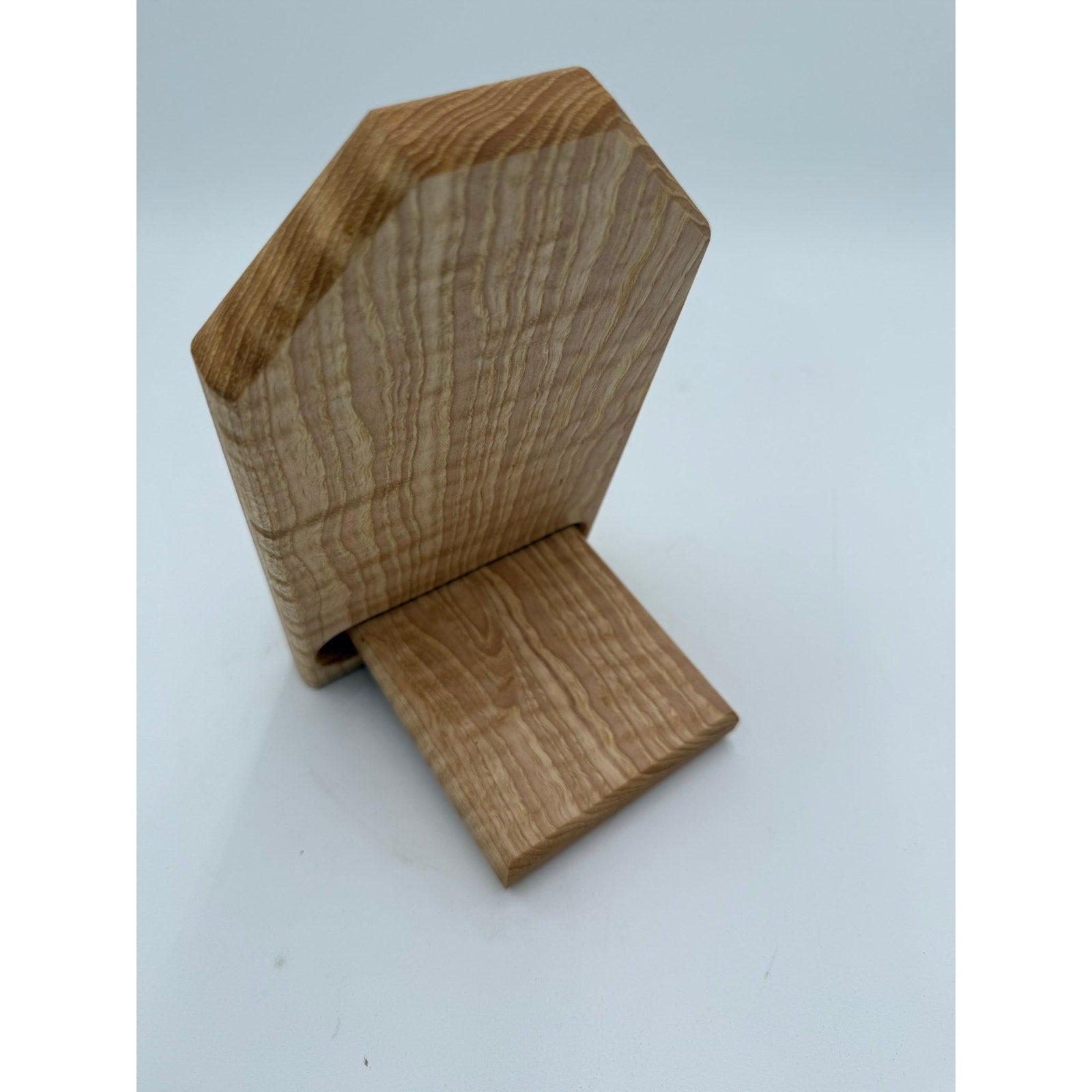 Curly Maple Phone iPad and Cookbook Stand, handmade wood holder, 8.5x6 inches, kitchen counter stand, functional design