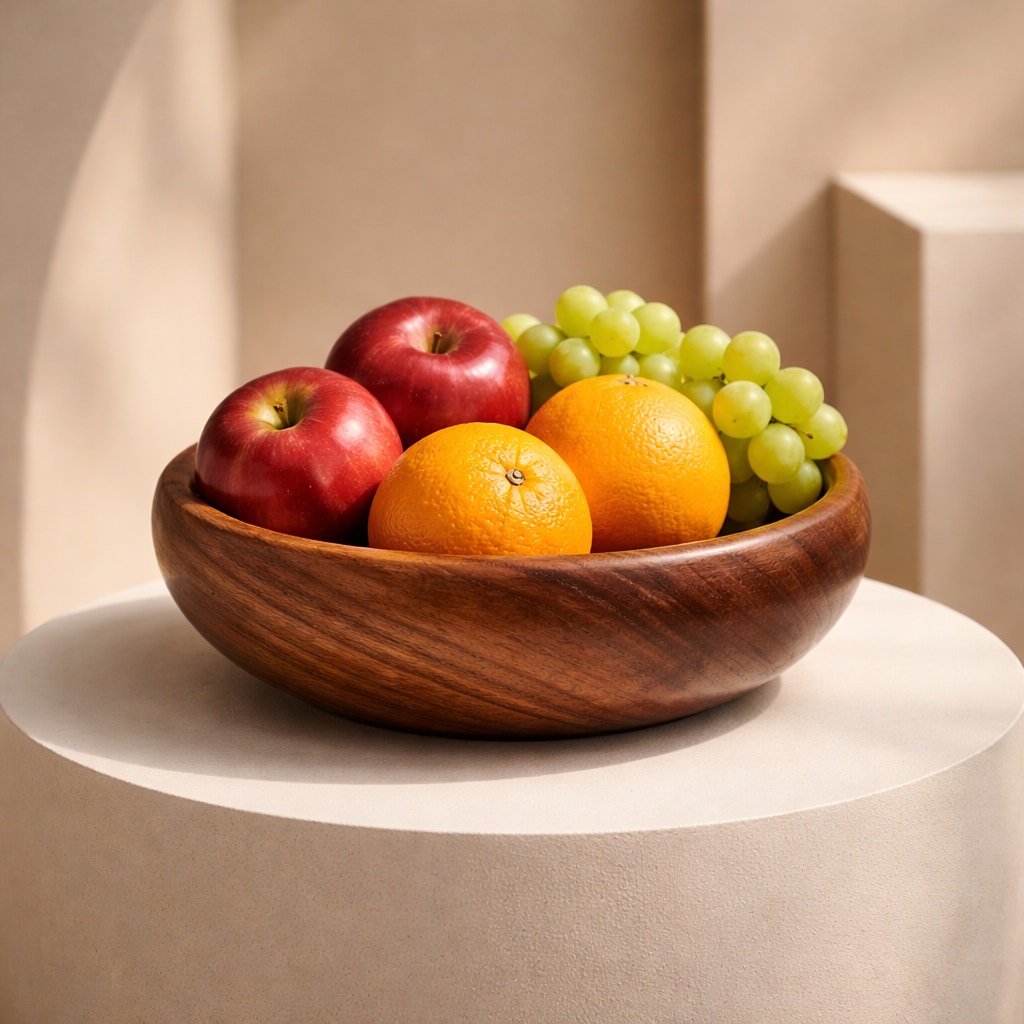 Hand Turned Bubinga Wood Bowl 7 x 2.5 inches, exotic hardwood, handmade, food safe finish, decorative or functional, fruit or snack dish