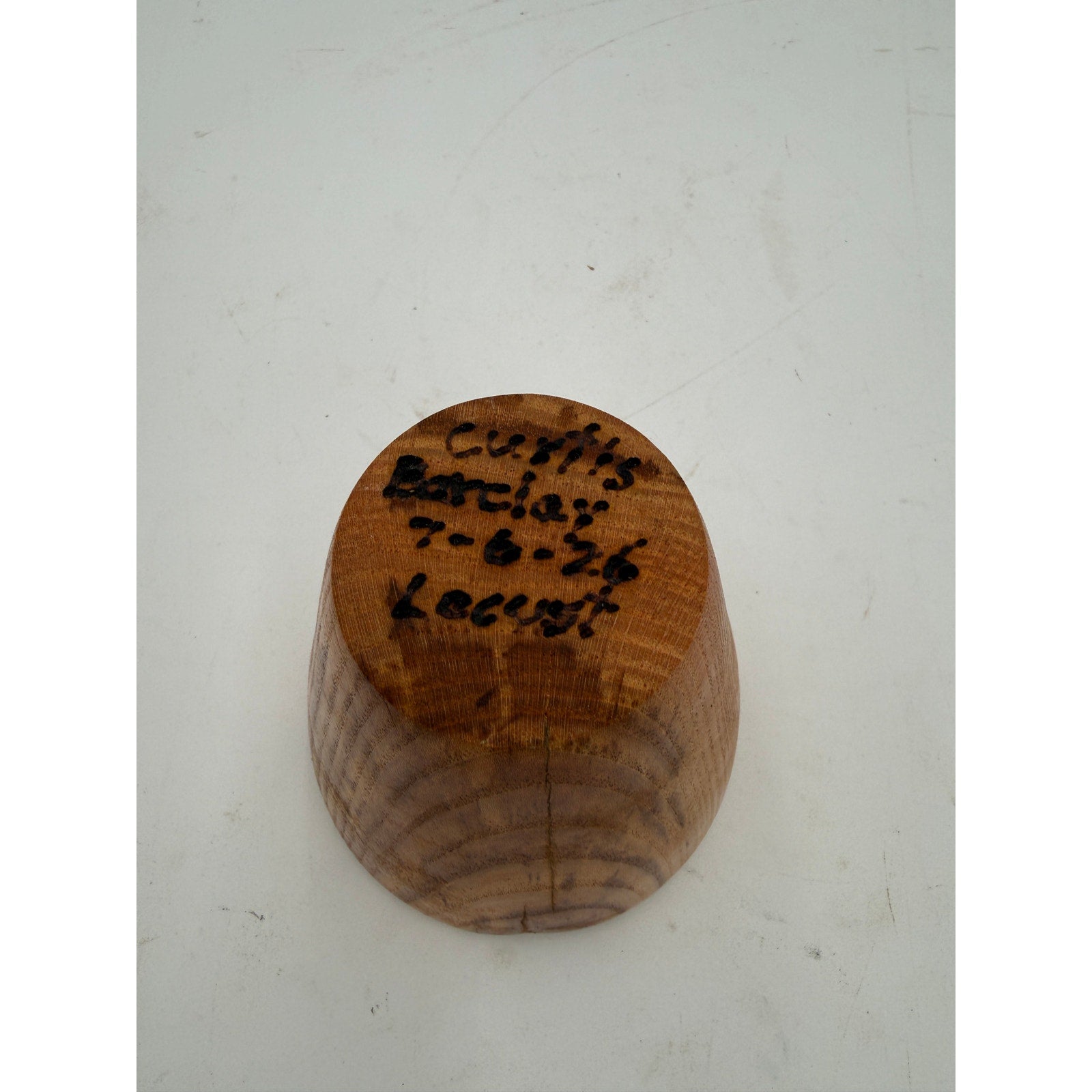 Honey Locust Hand Turned Wood Bowl 4.5x4.5, rich grain patterns, small decorative vessel, food safe finish, artisan made