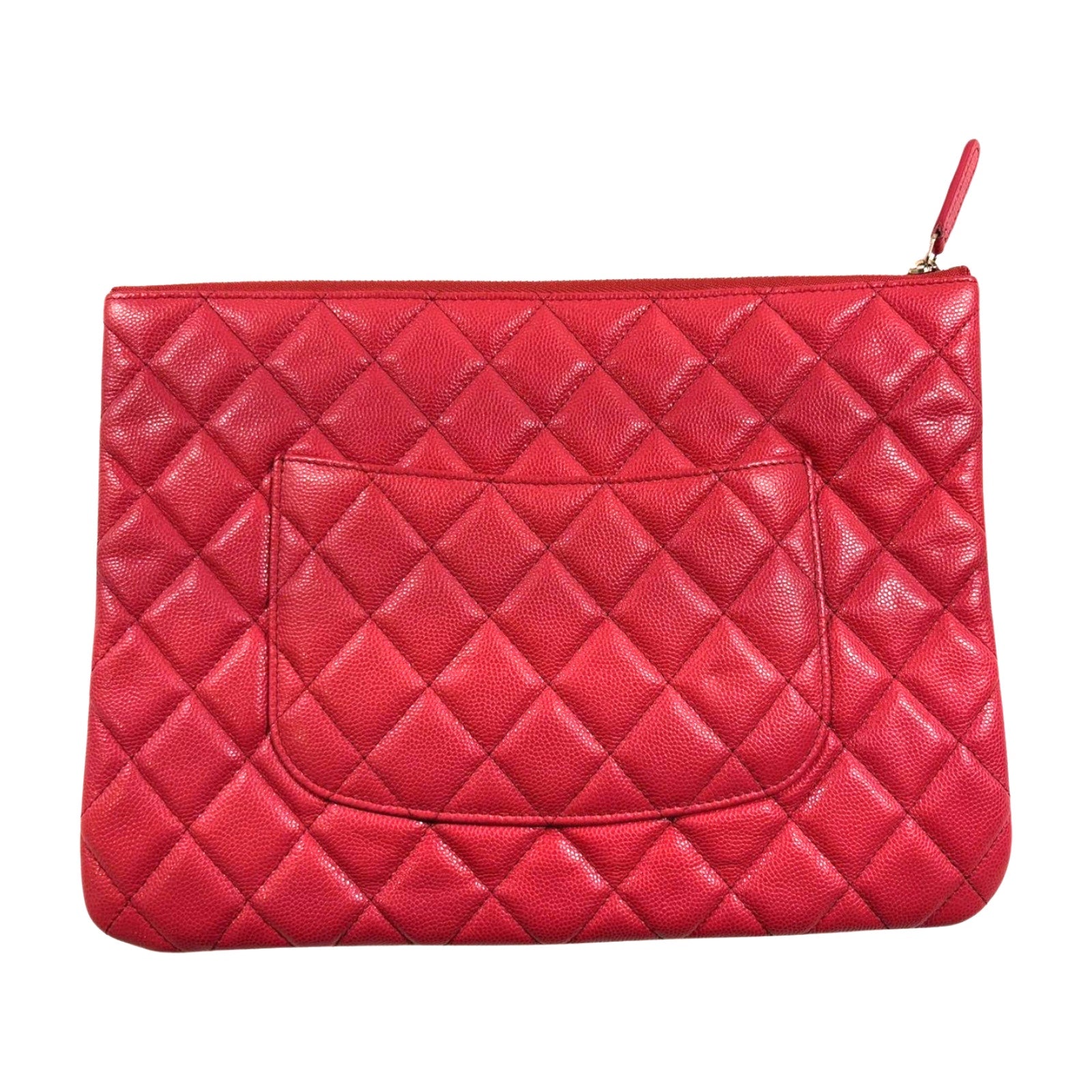 CHANEL CC GHW Pouch Clutch Bag Calfskin Leather Pink - With Serial Card