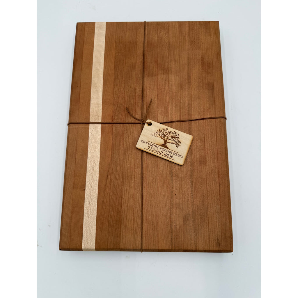 Premium Edge Grain Hardwood Cutting Board, cherry and maple, 16.5 x 11 x 1.5, durable prep board for daily chopping