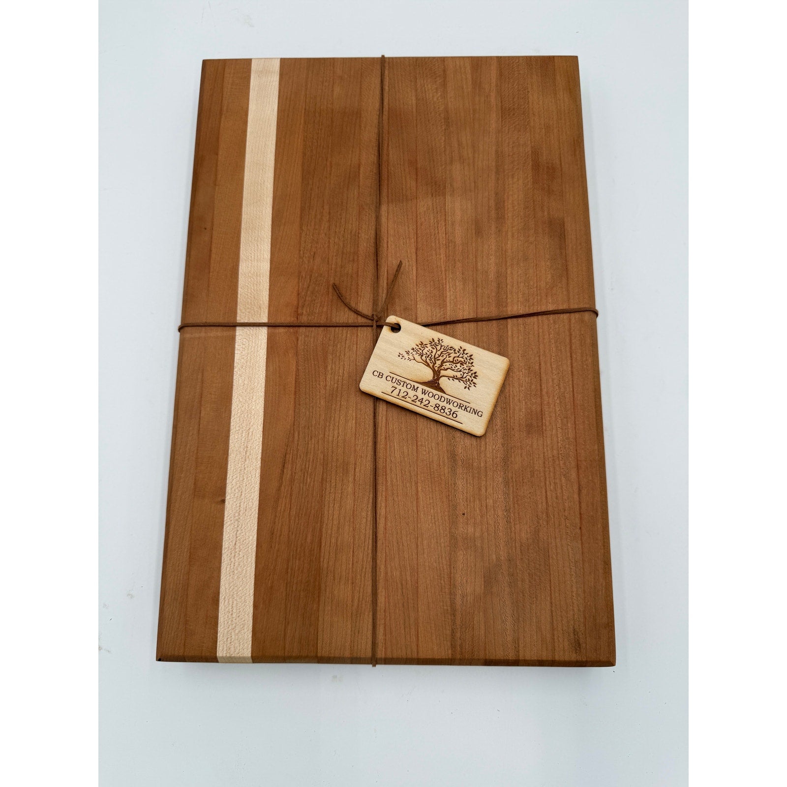Premium Edge Grain Hardwood Cutting Board, cherry and maple, 16.5 x 11 x 1.5, durable prep board for daily chopping