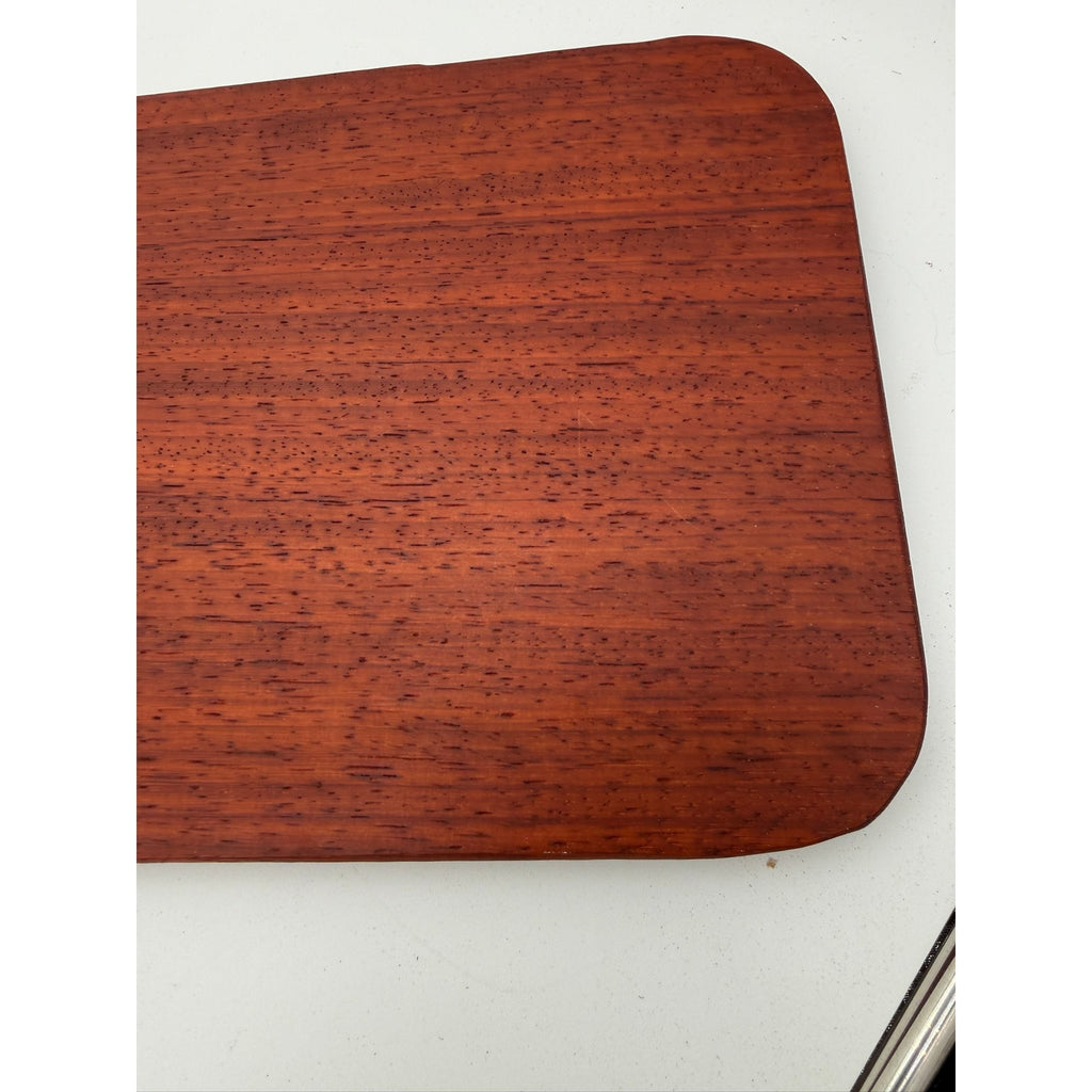 Large Padauk and Curly Maple Charcuterie Board, 34.75 x 9 x 0.75 in, handmade, food safe finish, serving tray, decorative yet functional