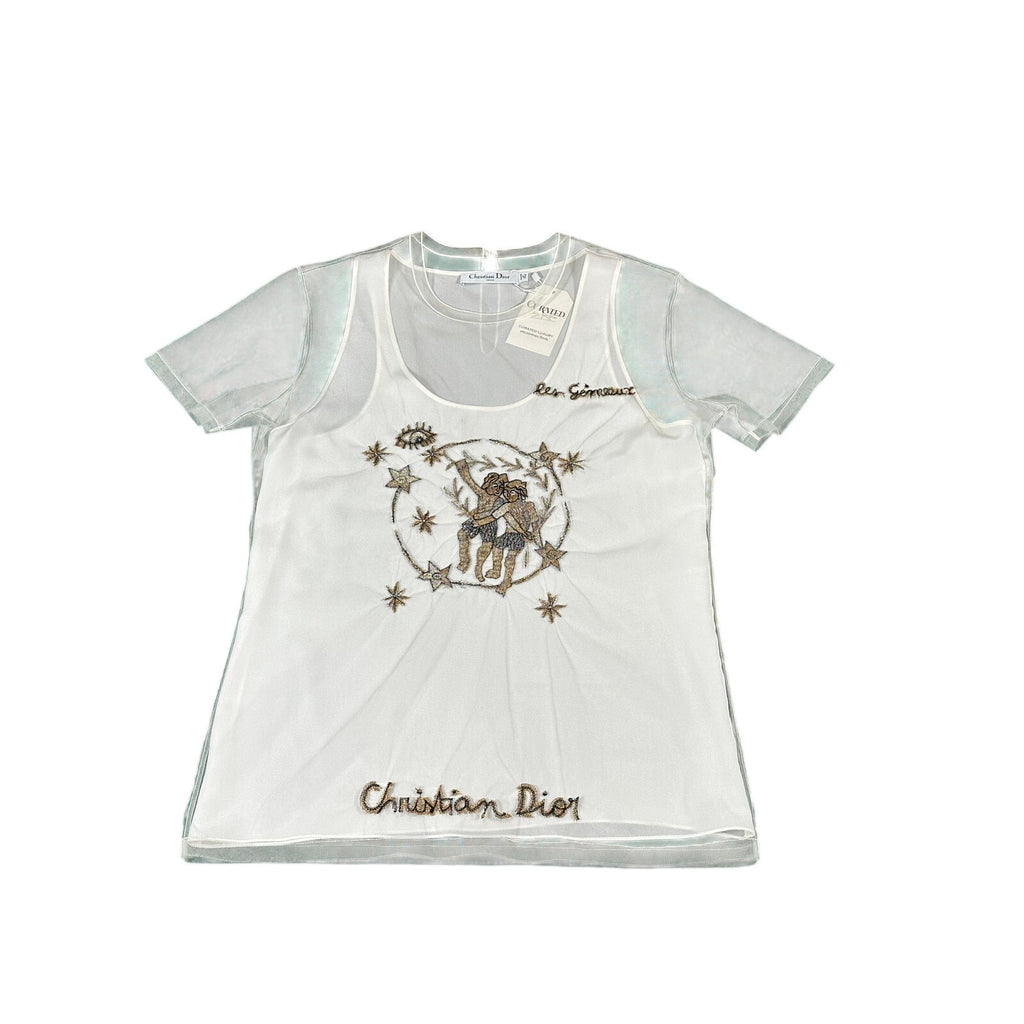 Christian Dior 2021-22 Les Gémeaux Mesh Embroidered Top & Tank