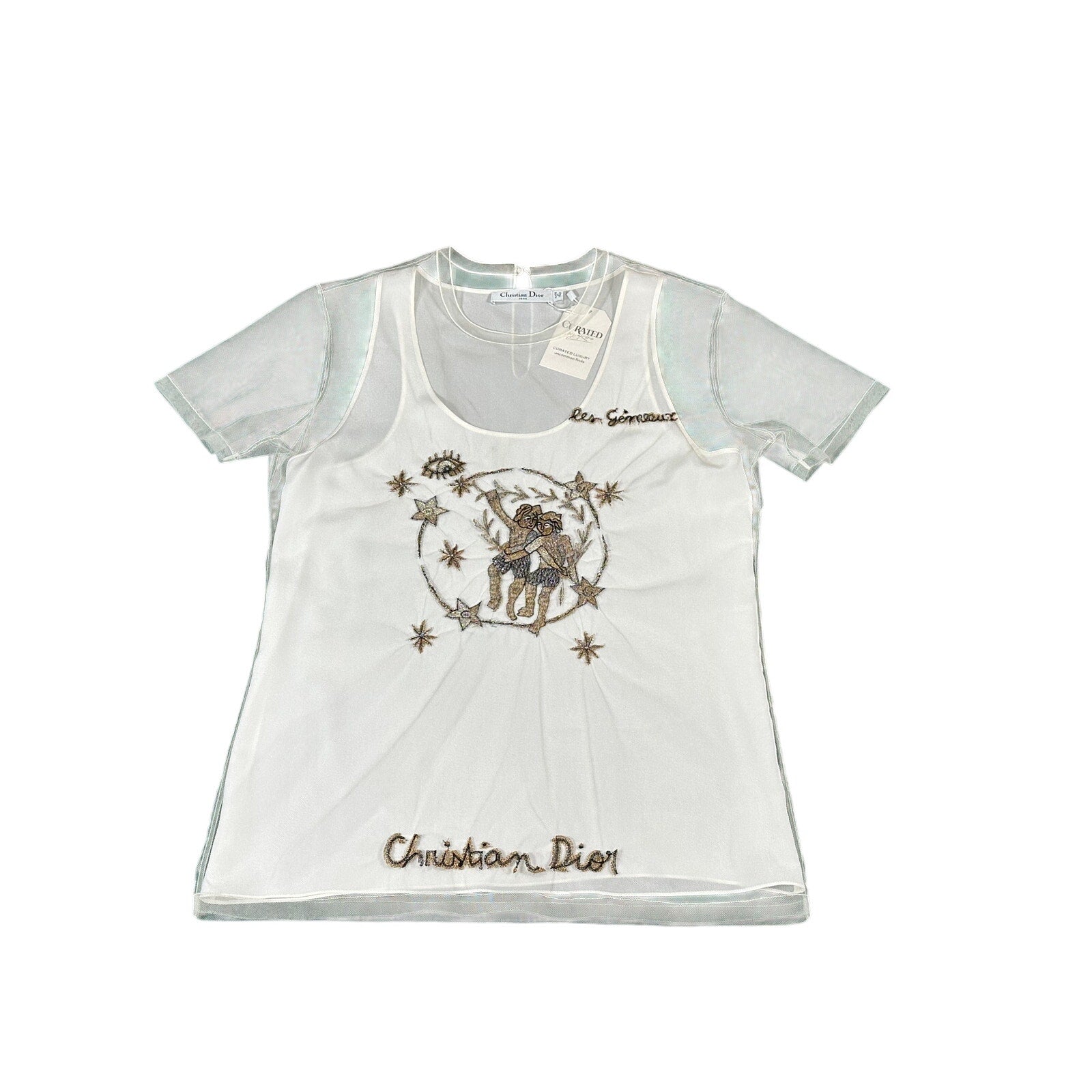 Christian Dior 2021-22 Les Gémeaux Mesh Embroidered Top & Tank