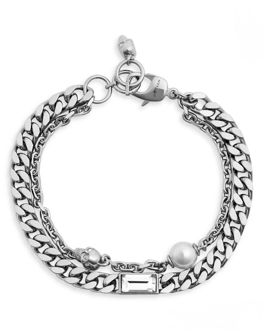 7381 - McQueen Skull & Cultured Freshwater Pearl Bracelet - New
