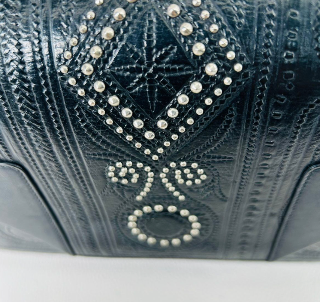 5087 - Saint Laurent Vintage Handbag Studded & Embossed