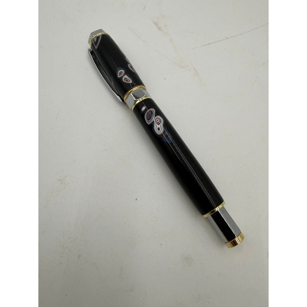 Hand Turned Fordite Rollerball Pen Gift Set, executive gift, hand crafted, rare fordite barrel, smooth writing, upgradeable refill