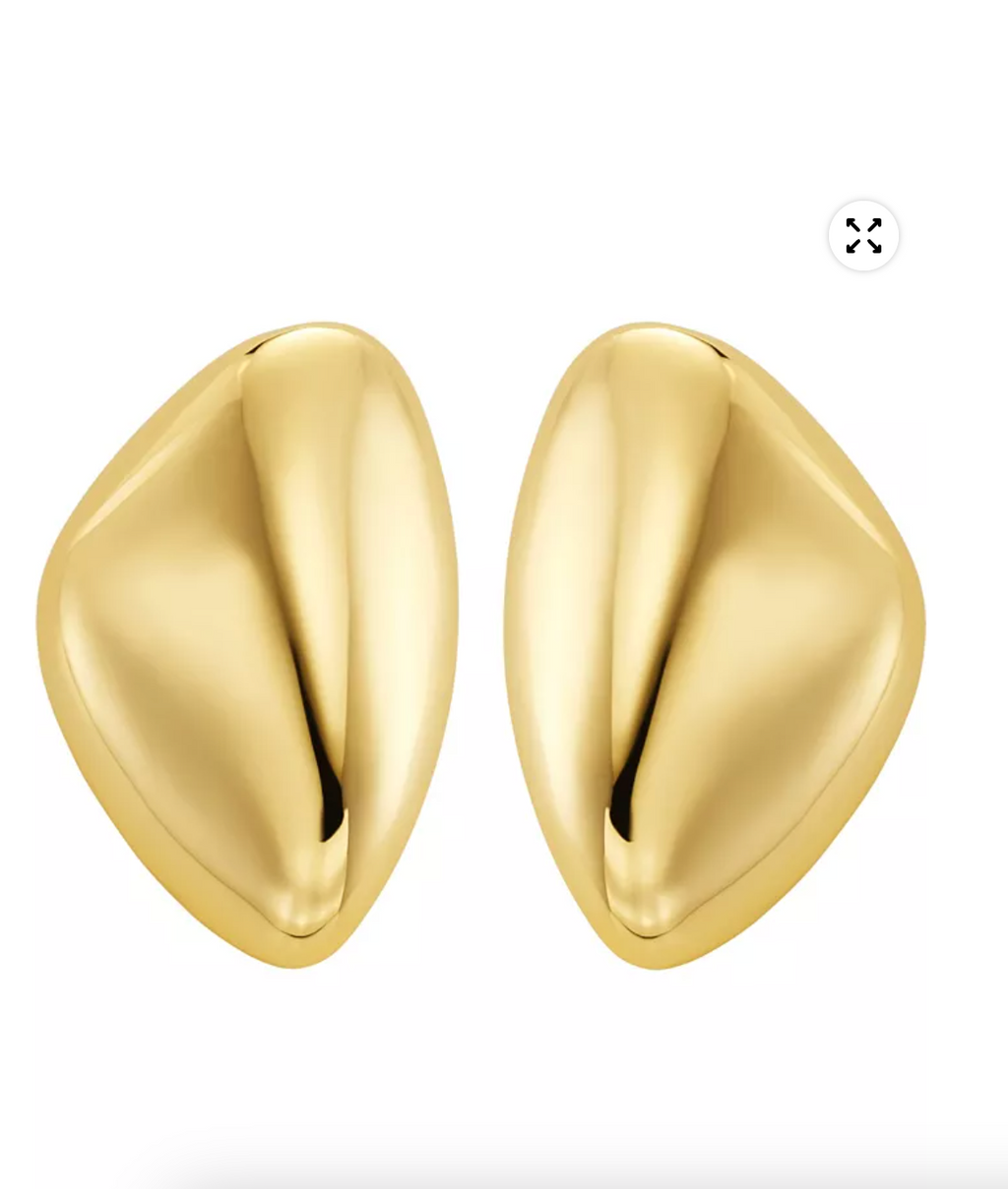 Michael Kors Metallic Muse Brass Pebble Statement Earrings - NWT
