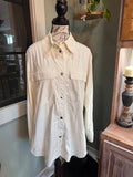 Rachel Comey Faux Leather Shirt Shacket - Ivory size 4