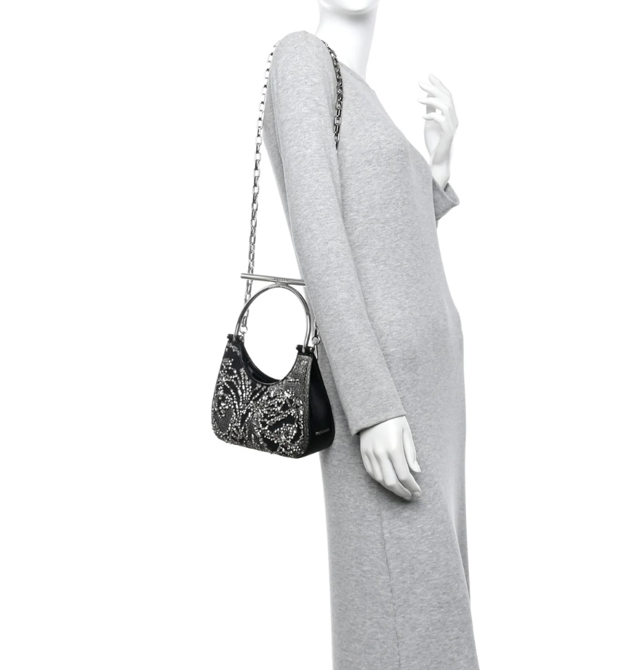 6990 - Alexander McQueen Mini T-Bar Crystal & Bead Embellished Bag - NIB