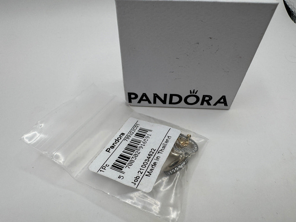 Pandora Two-tone Happy Anniversary Dangle Charm - 14k gold & Sterling silver - NWT