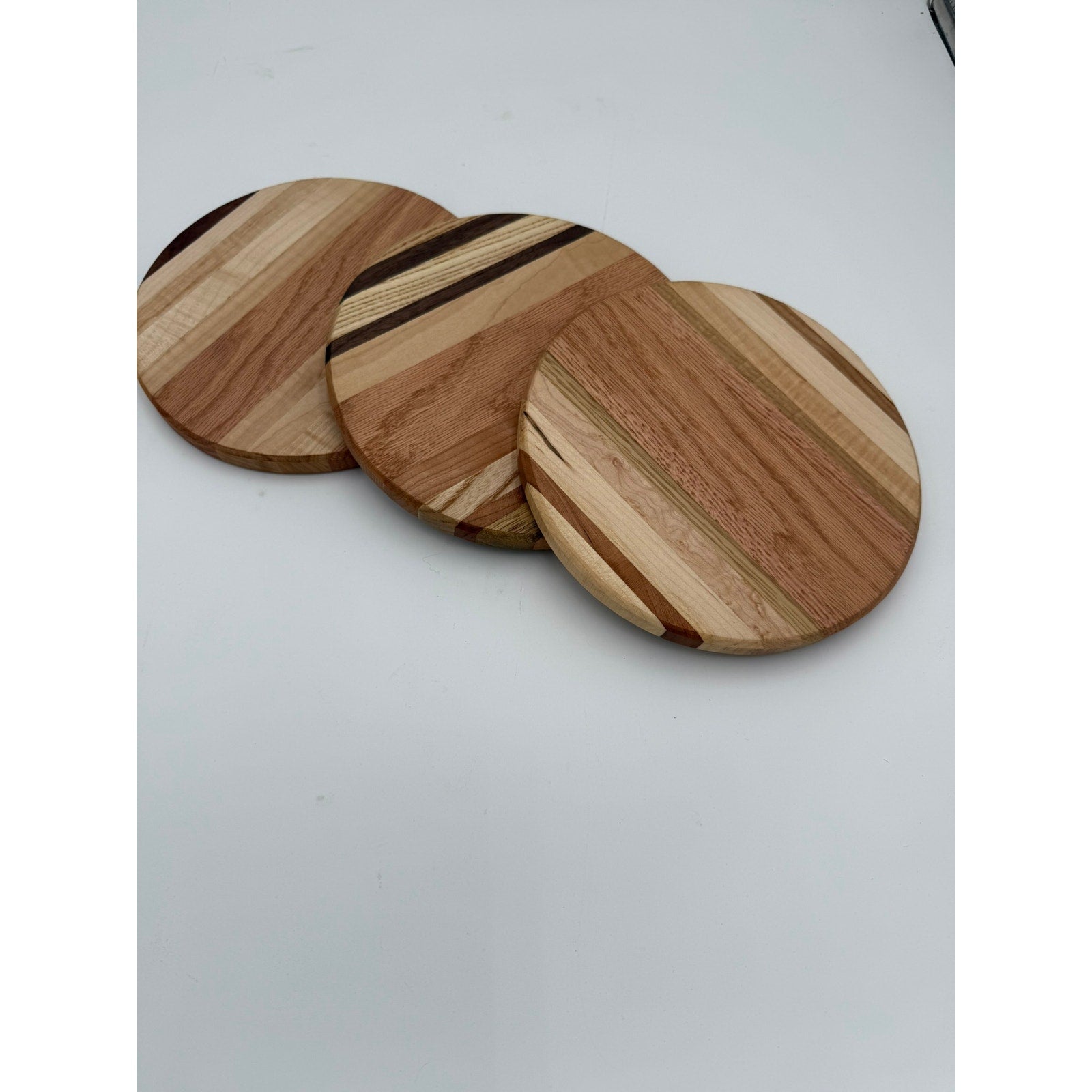 Handmade Mixed Hardwood Round Trivet, heat resistant, kitchen pot holder, solid wood board, hot dish mat, housewarming gift