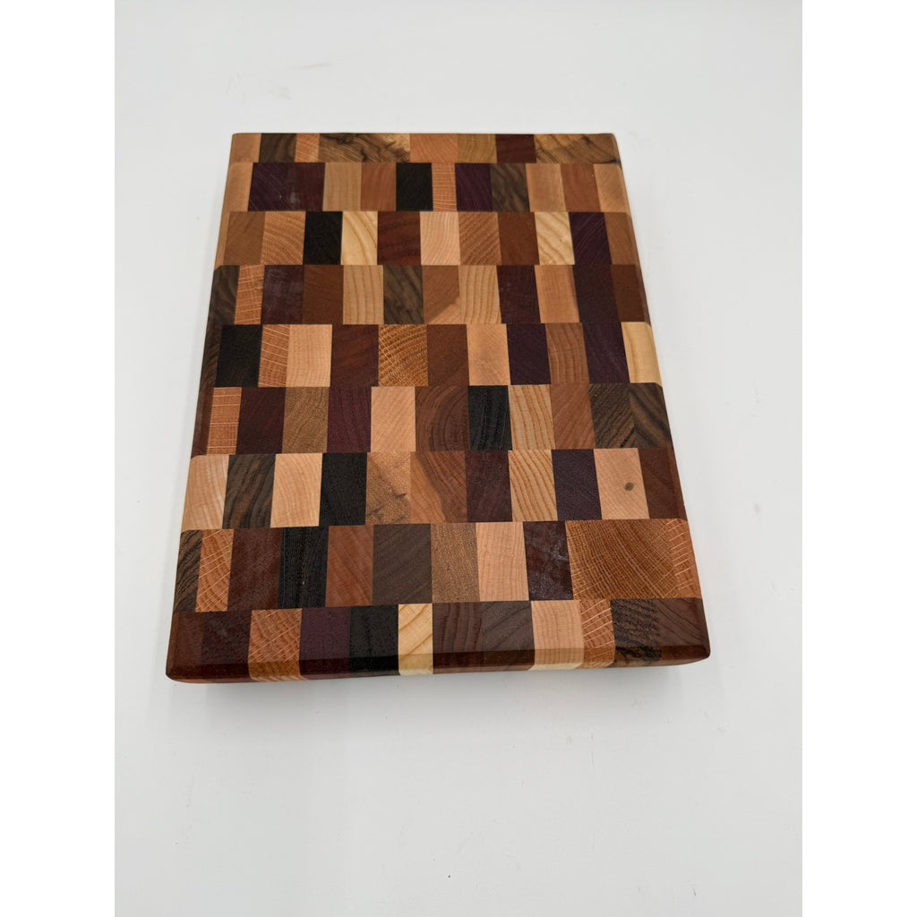 Chaos Style End Grain Cutting Board Handmade, Assorted Hardwoods, 12x9x1.5, Durable Kitchen Gift, Knife Friendly