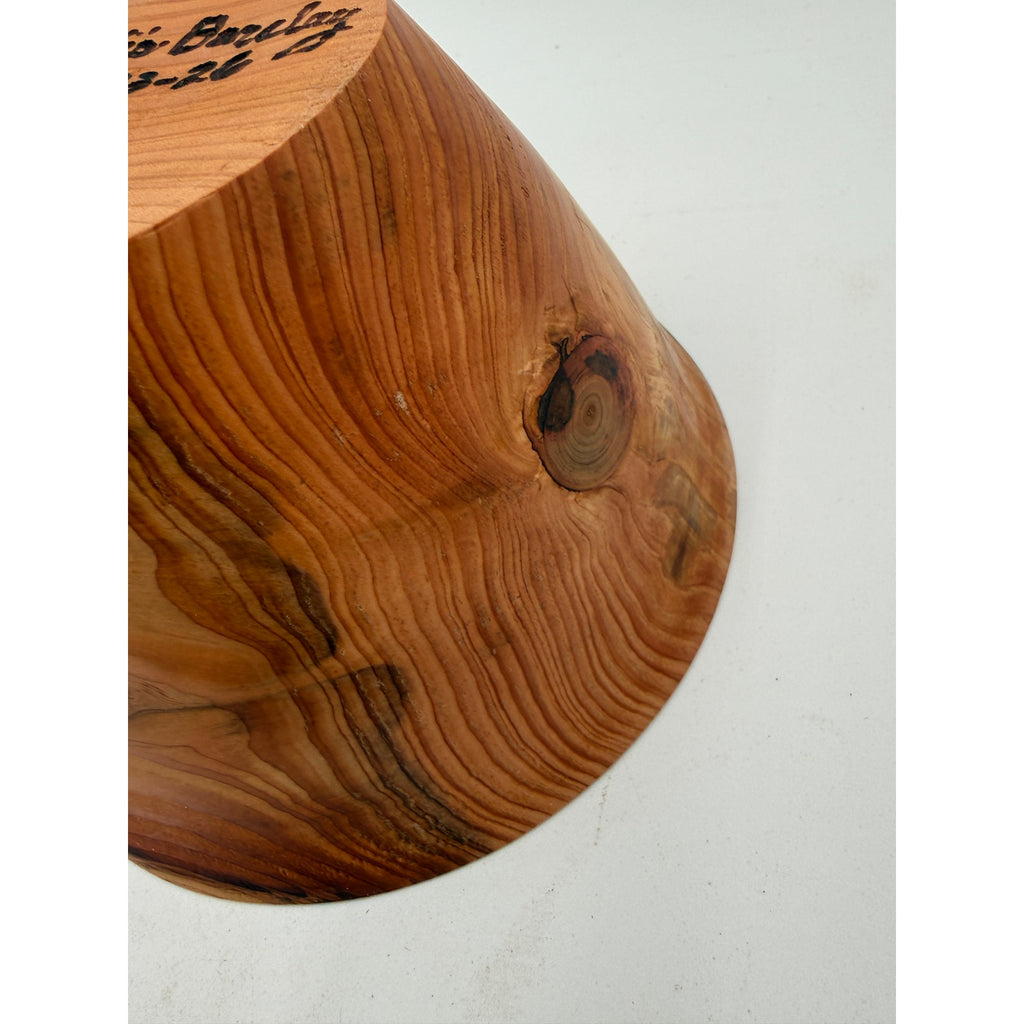 Rustic Fir Hand Turned Wooden Bowl 6.25x3.75, food safe finish, durable kitchen serving, artisanal decor, handmade gift