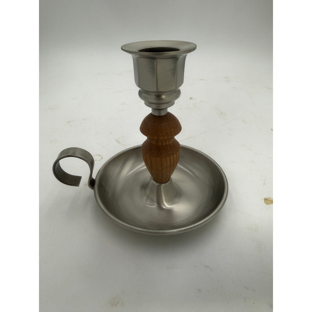Hand Turned Wood Candle Holder, Brushed Satin Finish, 4 x 4 Inch, Hand Crafted