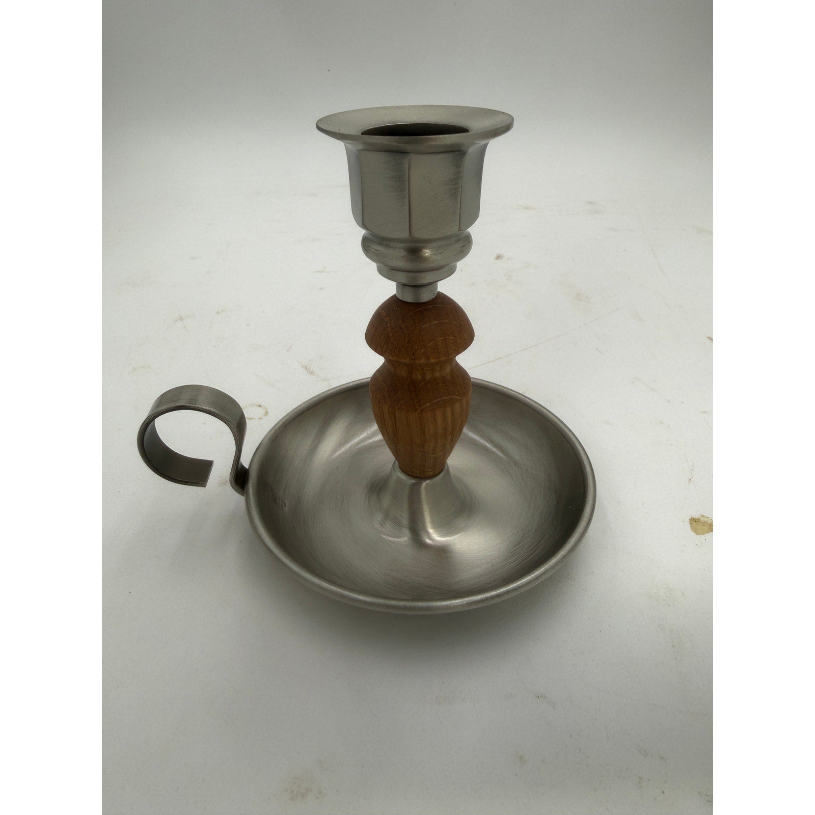 Hand Turned Wood Candle Holder, Brushed Satin Finish, 4 x 4 Inch, Hand Crafted