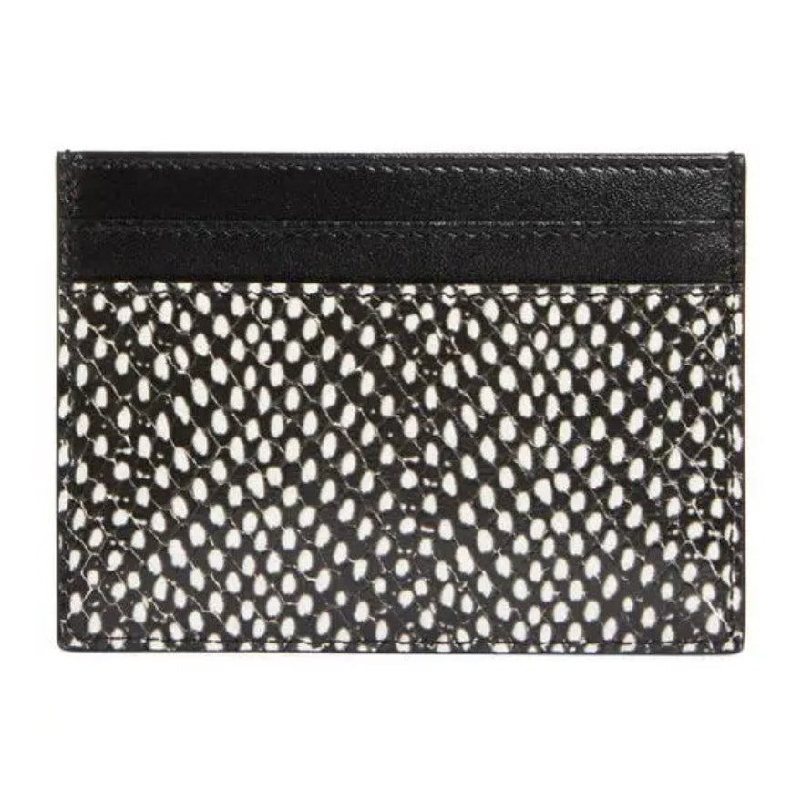 Saint Laurent Cassandre python embossed leather card case NWT